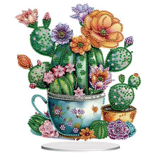 Load image into Gallery viewer, Acrylic Special Shape Cactus Pots Desktop Diamond Art Kits for Home Office Decor
