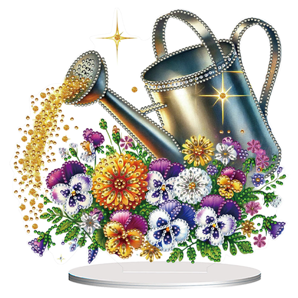 Acrylic Special Shape Cactus Pots Desktop Diamond Art Kits for Home Office Decor