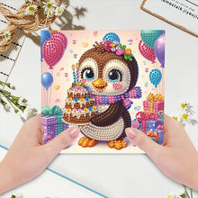 Load image into Gallery viewer, 6Pcs Animal Birthday Diamond Handmade Card Diamond Painting Greeting Card
