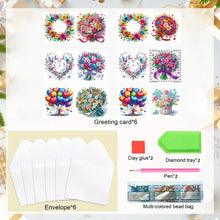 Load image into Gallery viewer, 6Pcs Bouquet Diamond Handmade Card Diamond Painting Greeting Card for Adults
