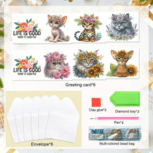 Load image into Gallery viewer, 6pcs Diamond Art Cards DIY Diamond Painting Gift Card Diamond Art Greeting Cards

