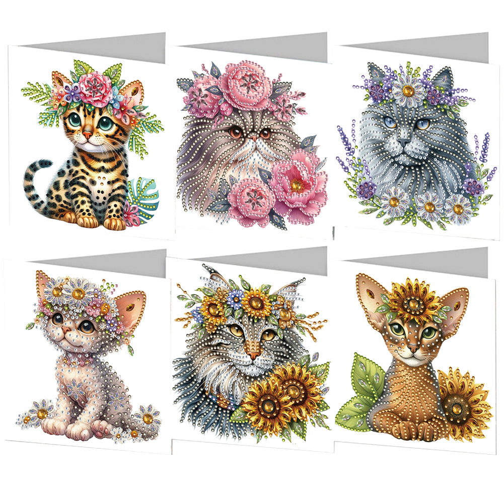 6pcs Diamond Art Cards DIY Diamond Painting Gift Card Diamond Art Greeting Cards
