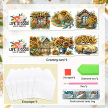 Load image into Gallery viewer, 6pcs Diamond Art Cards DIY Diamond Painting Gift Card Diamond Art Greeting Cards
