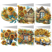 Load image into Gallery viewer, 6pcs Diamond Art Cards DIY Diamond Painting Gift Card Diamond Art Greeting Cards
