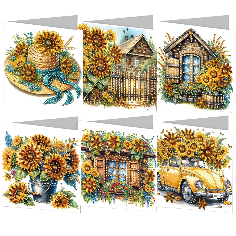 6pcs Diamond Art Cards DIY Diamond Painting Gift Card Diamond Art Greeting Cards