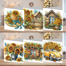 Load image into Gallery viewer, 6pcs Diamond Art Cards DIY Diamond Painting Gift Card Diamond Art Greeting Cards
