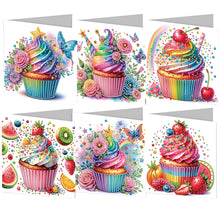 Load image into Gallery viewer, 6pcs Diamond Art Cards DIY Diamond Painting Gift Card Diamond Art Greeting Cards
