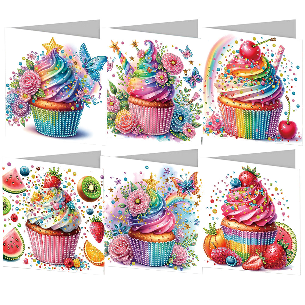 6pcs Diamond Art Cards DIY Diamond Painting Gift Card Diamond Art Greeting Cards