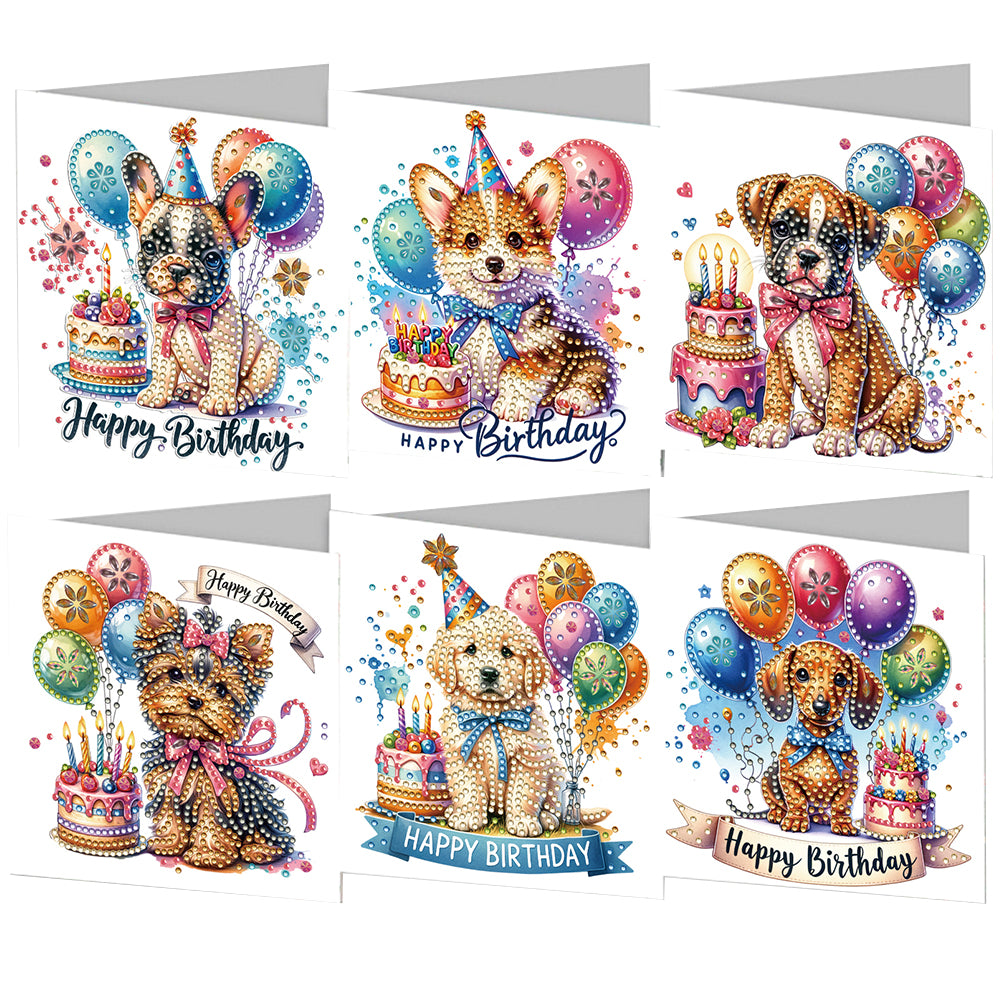 6pcs Diamond Art Cards DIY Diamond Painting Gift Card Diamond Art Greeting Cards