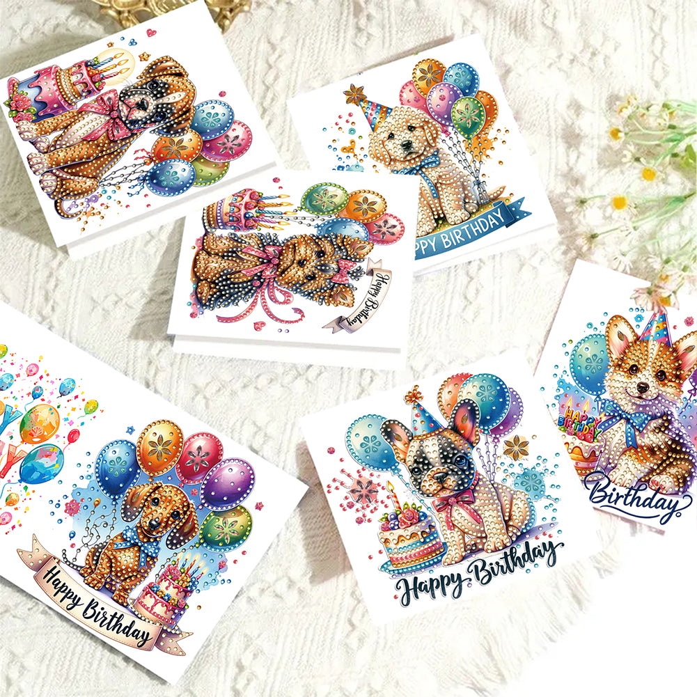 6pcs Diamond Art Cards DIY Diamond Painting Gift Card Diamond Art Greeting Cards