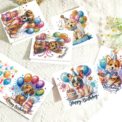 6pcs Diamond Art Cards DIY Diamond Painting Gift Card Diamond Art Greeting Cards