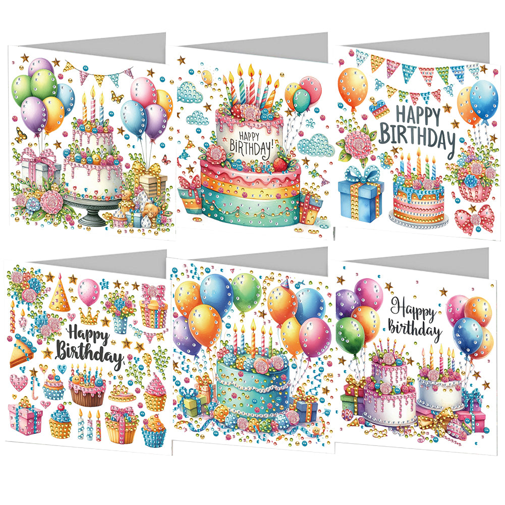6pcs Diamond Art Cards DIY Diamond Painting Gift Card Diamond Art Greeting Cards