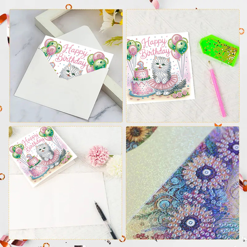 6pcs Diamond Art Cards DIY Diamond Painting Gift Card Diamond Art Greeting Cards