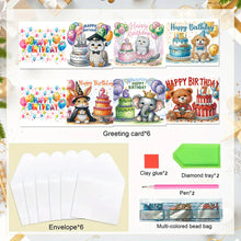 Load image into Gallery viewer, 6pcs Diamond Art Cards DIY Diamond Painting Gift Card Diamond Art Greeting Cards
