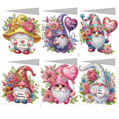 6pcs Diamond Art Cards DIY Diamond Painting Gift Card Diamond Art Greeting Cards