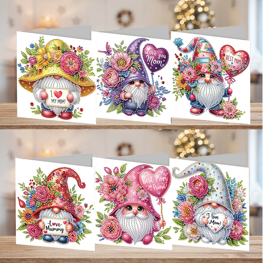 6pcs Diamond Art Cards DIY Diamond Painting Gift Card Diamond Art Greeting Cards