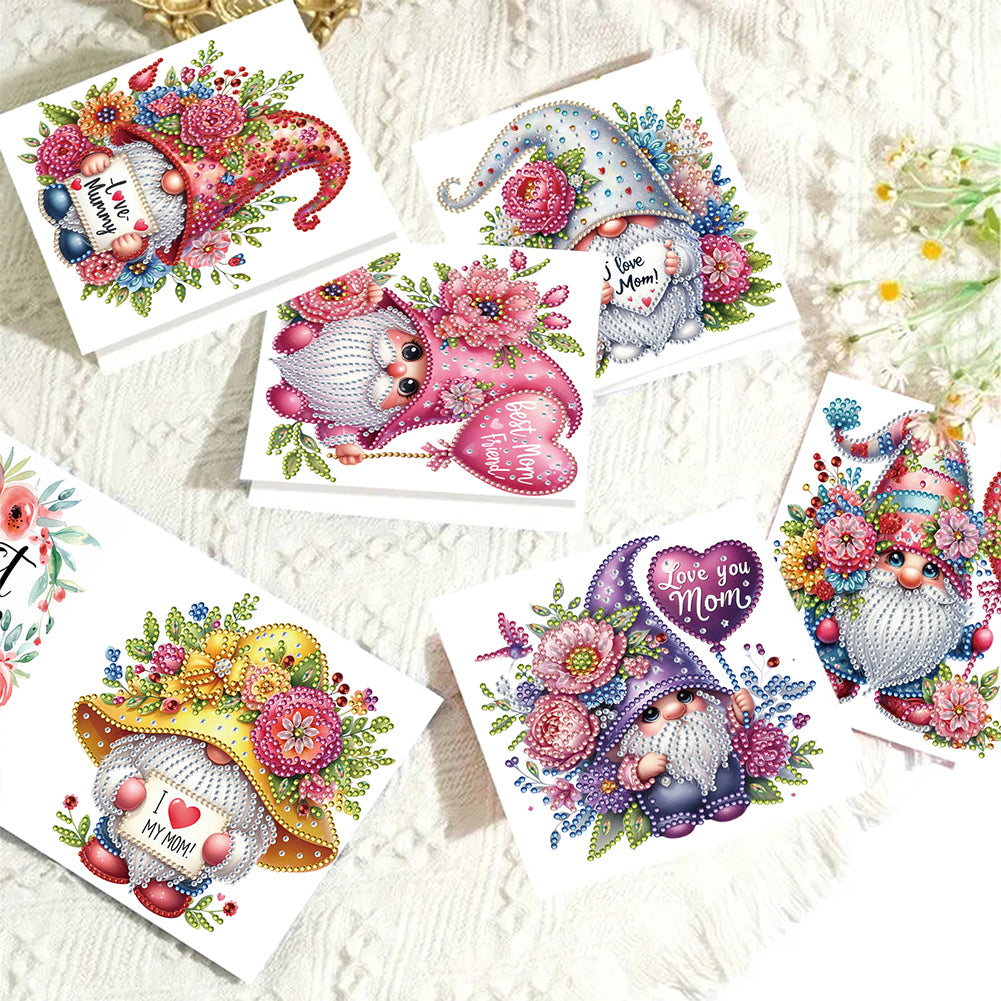 6pcs Diamond Art Cards DIY Diamond Painting Gift Card Diamond Art Greeting Cards
