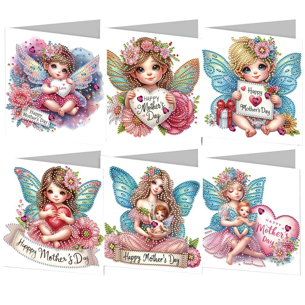 6pcs Diamond Art Cards DIY Diamond Painting Gift Card Diamond Art Greeting Cards