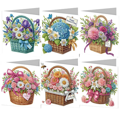 6pcs Diamond Art Cards DIY Diamond Painting Gift Card Diamond Art Greeting Cards