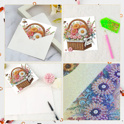 6pcs Diamond Art Cards DIY Diamond Painting Gift Card Diamond Art Greeting Cards