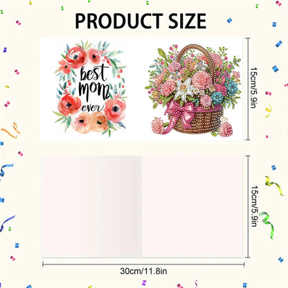 6pcs Diamond Art Cards DIY Diamond Painting Gift Card Diamond Art Greeting Cards