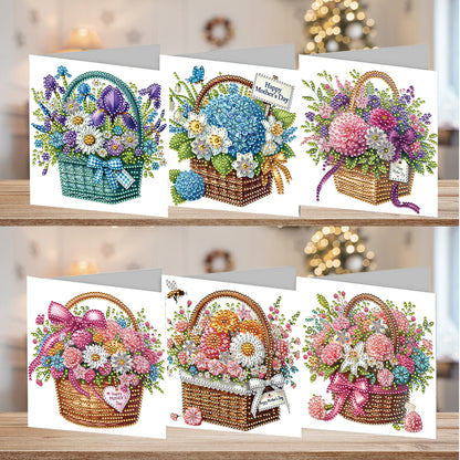 6pcs Diamond Art Cards DIY Diamond Painting Gift Card Diamond Art Greeting Cards