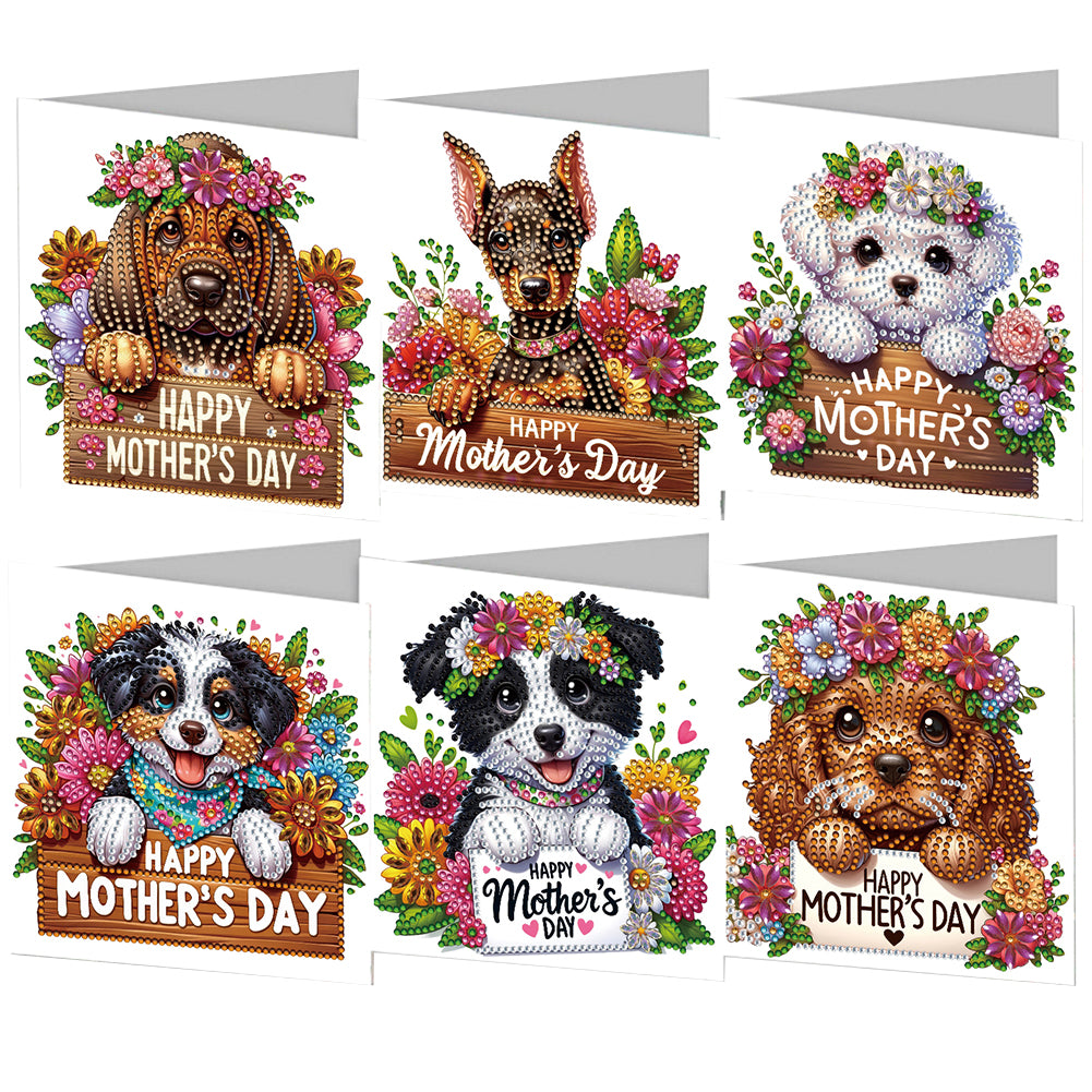 6pcs Diamond Art Cards DIY Diamond Painting Gift Card Diamond Art Greeting Cards
