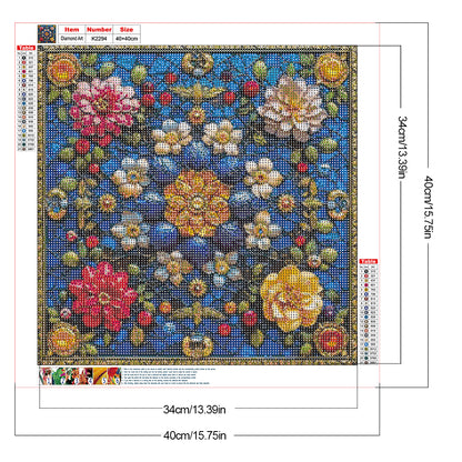 Diamond Painting - Full Round - Glass Style Flowers (40*40CM)