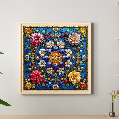 Diamond Painting - Full Round - Glass Style Flowers (40*40CM)