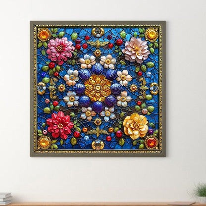 Diamond Painting - Full Round - Glass Style Flowers (40*40CM)