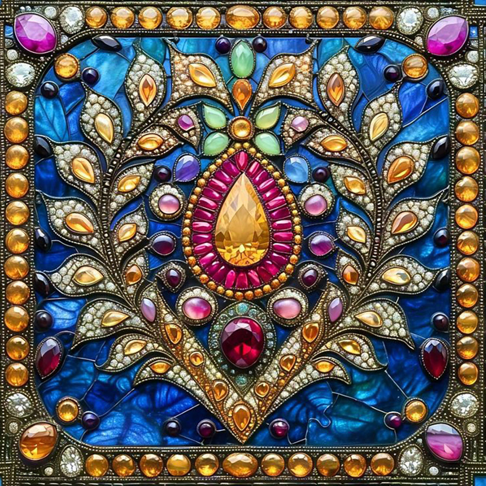 Diamond Painting - Full Round - Glass Style Flowers (40*40CM)