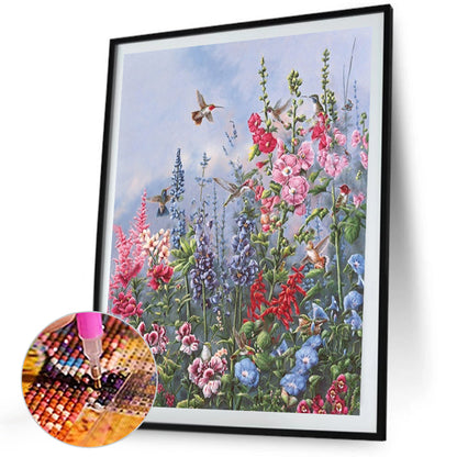 Diamond Painting - Full Square - Birds Among Flowers (40*50CM)