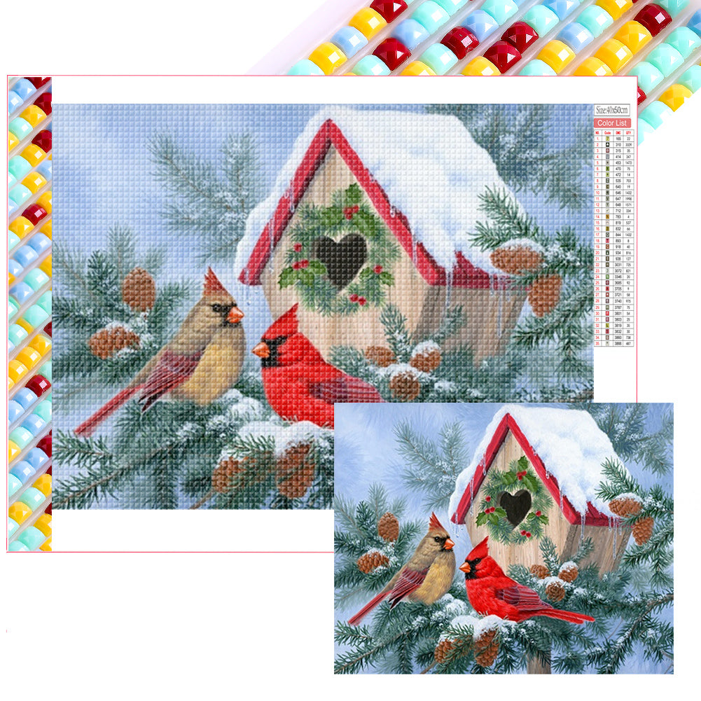 Diamond Painting - Full Square - Winter Cardinal (50*40CM)