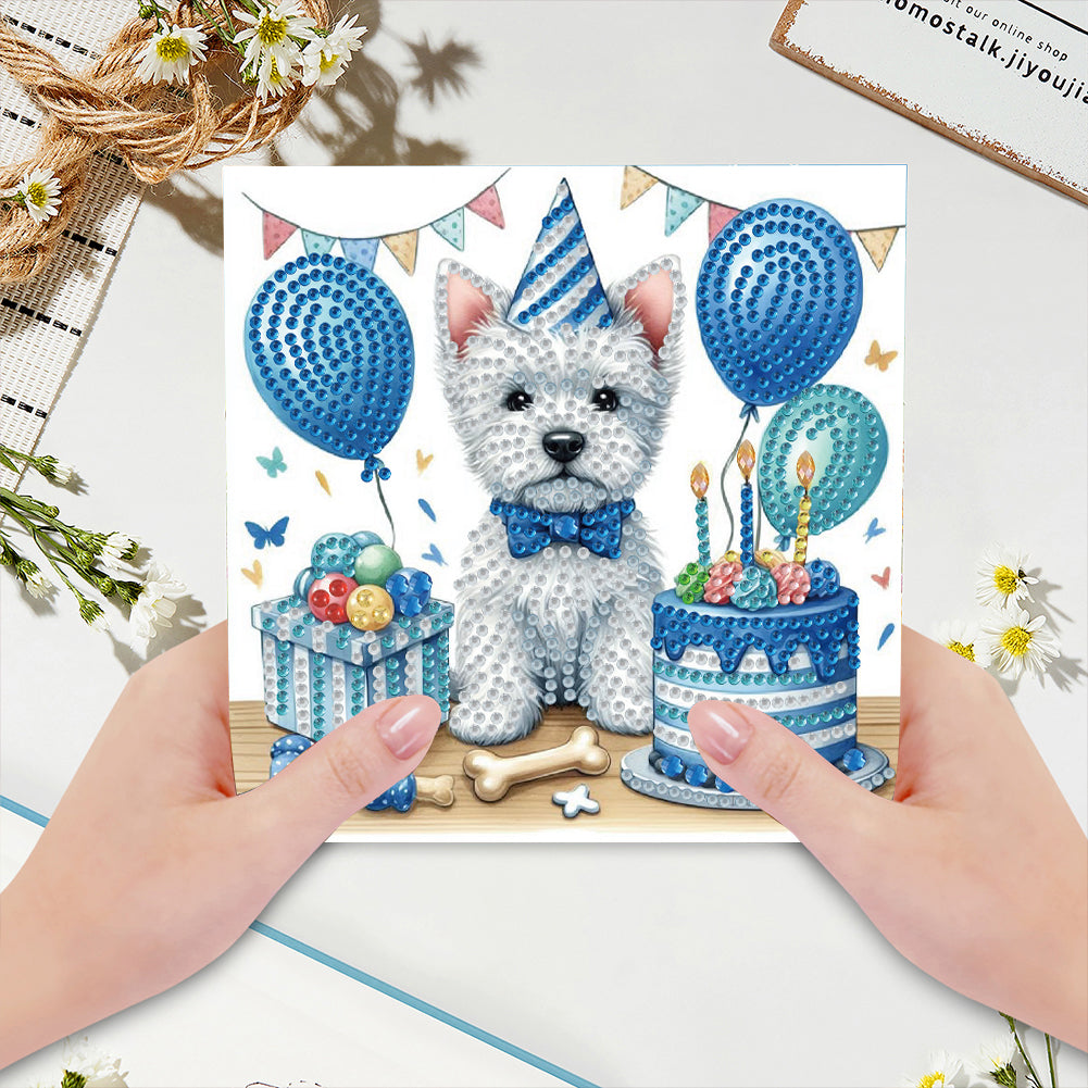 6Pcs Animals DIY Diamond Painting Card Diamond Drawing Card for Adults Beginners