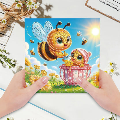 6Pcs Animals DIY Diamond Painting Card Diamond Drawing Card for Adults Beginners