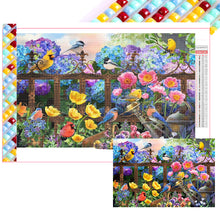 Load image into Gallery viewer, Diamond Painting - Full Square - Birds On Fence (60*40CM)
