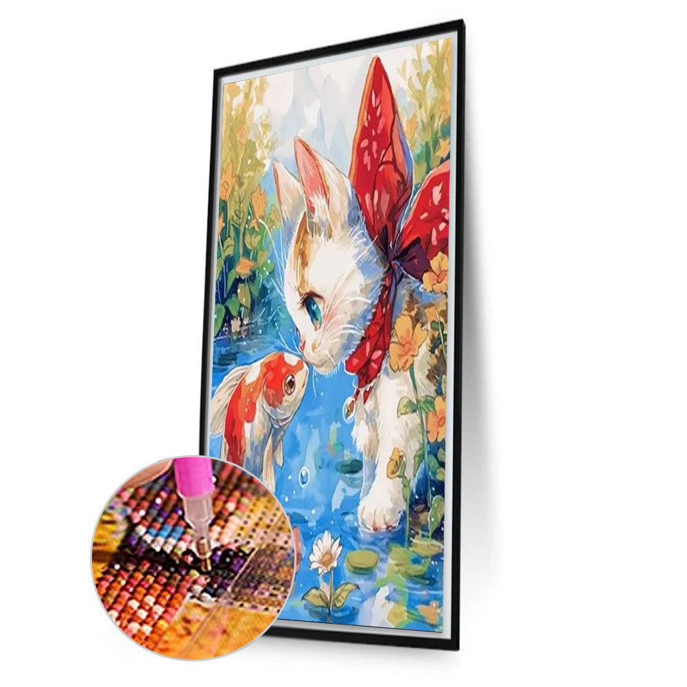 Diamond Painting - Full Square - Cat And Fish (60*40CM)