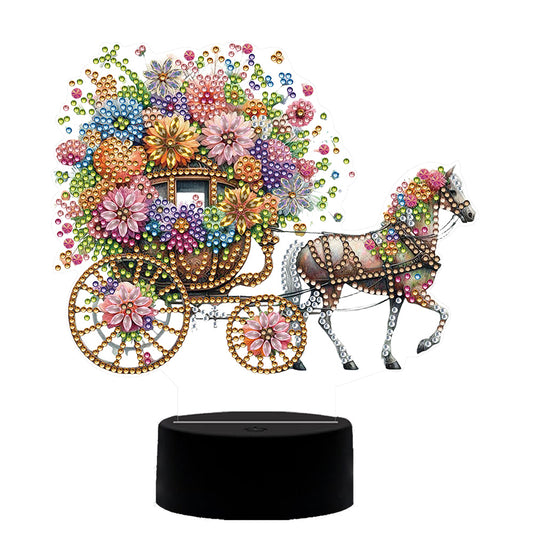 Flower Diamond Painting Night Light 5D DIY Diamond Painting Lamp Home Decoration