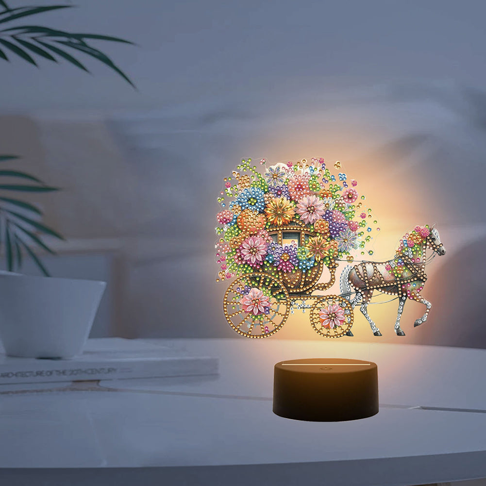 Flower Diamond Painting Night Light 5D DIY Diamond Painting Lamp Home Decoration