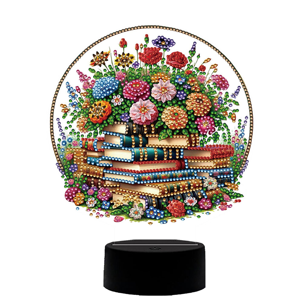 Flower Diamond Painting Night Light 5D DIY Diamond Painting Lamp Home Decoration