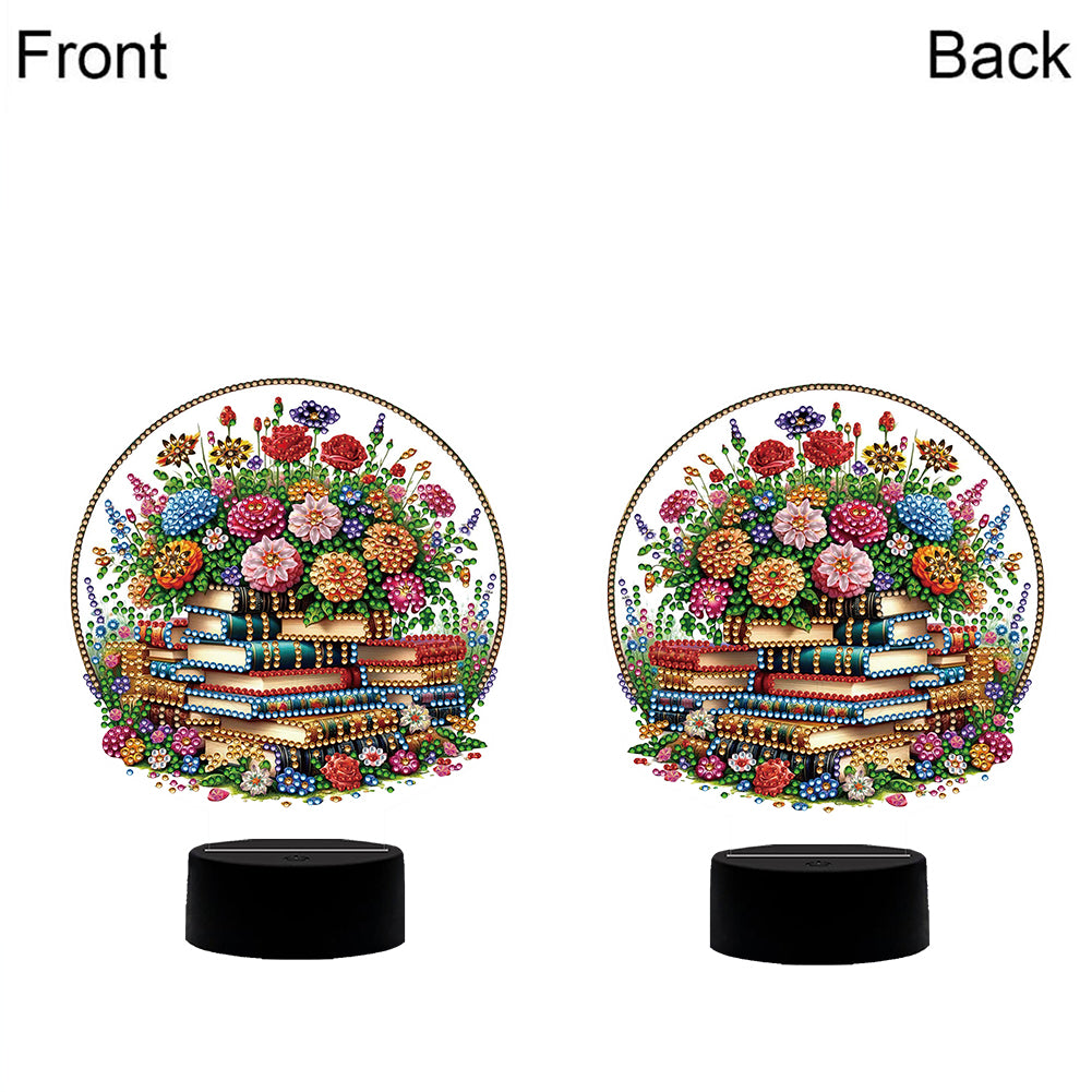 Flower Diamond Painting Night Light 5D DIY Diamond Painting Lamp Home Decoration