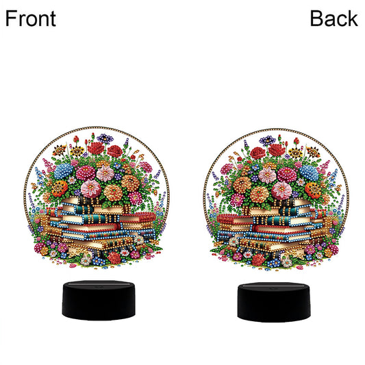 Flower Diamond Painting Night Light 5D DIY Diamond Painting Lamp Home Decoration
