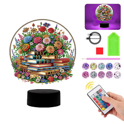 Flower Diamond Painting Night Light 5D DIY Diamond Painting Lamp Home Decoration