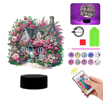 Flower Diamond Painting Night Light 5D DIY Diamond Painting Lamp Home Decoration
