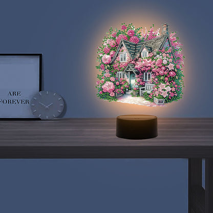 Flower Diamond Painting Night Light 5D DIY Diamond Painting Lamp Home Decoration