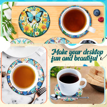 Load image into Gallery viewer, 6pcs Butterfly DIY Diamond Painting Coasters Kits with Holder for Adult Beginner
