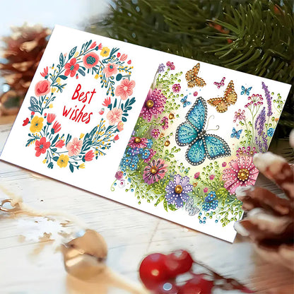 6pcs DIY Diamond Art Greeting Cards 5D Rhinestone Arts Greetings Birthday Card