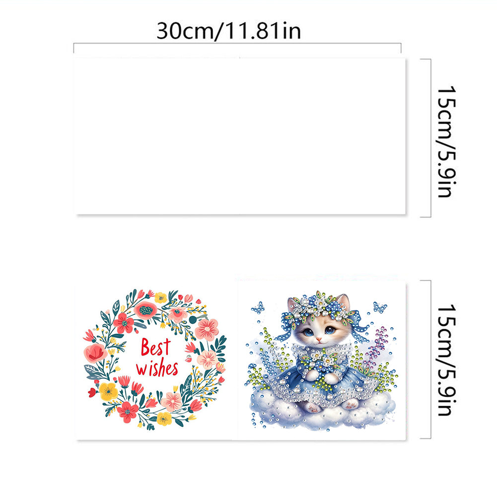6pcs DIY Diamond Art Greeting Cards 5D Rhinestone Arts Greetings Birthday Card