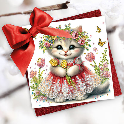 6pcs DIY Diamond Art Greeting Cards 5D Rhinestone Arts Greetings Birthday Card