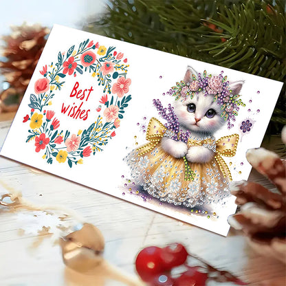 6pcs DIY Diamond Art Greeting Cards 5D Rhinestone Arts Greetings Birthday Card